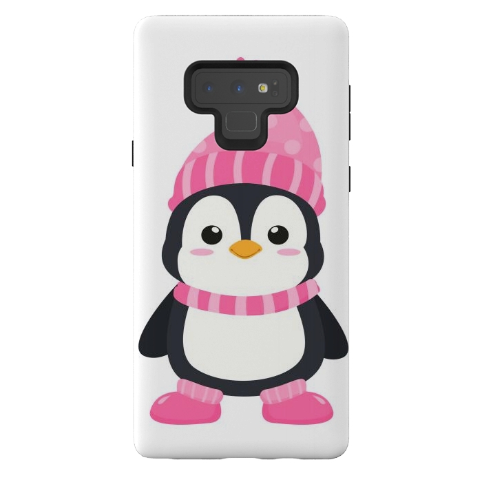 Galaxy Note 9 StrongFit cute pink penguin  by haroulita