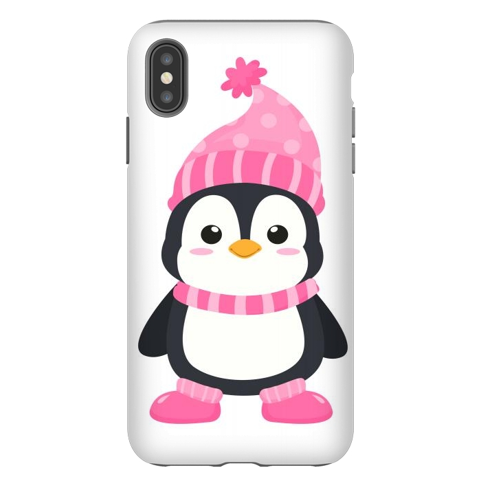 iPhone Xs Max StrongFit cute pink penguin  by haroulita