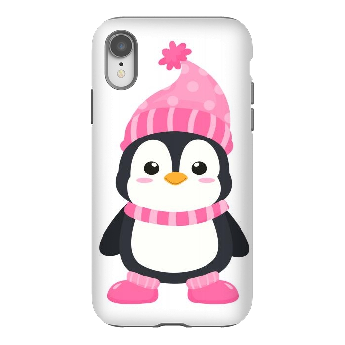 iPhone Xr StrongFit cute pink penguin  by haroulita