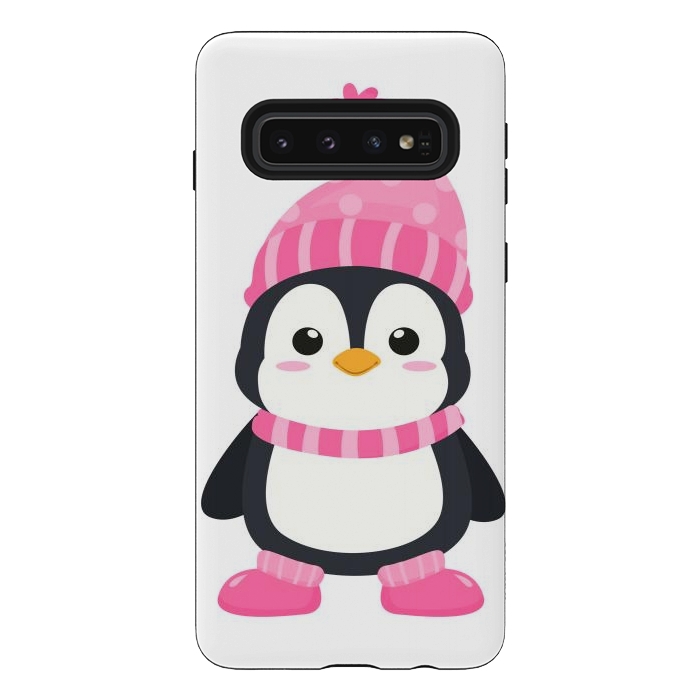 Galaxy S10 StrongFit cute pink penguin  by haroulita