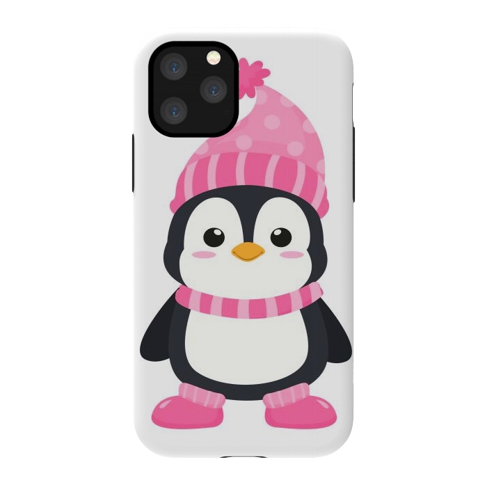 iPhone 11 Pro StrongFit cute pink penguin  by haroulita