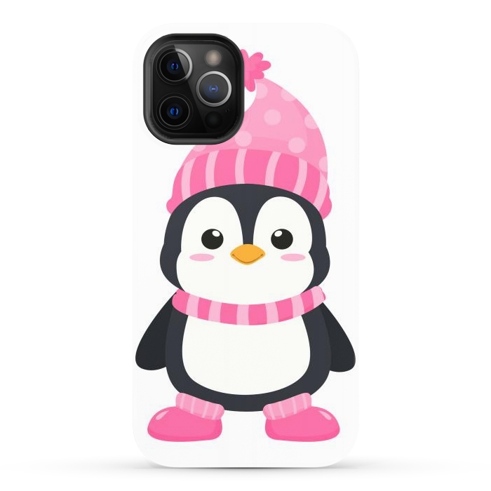 iPhone 12 Pro Max StrongFit cute pink penguin  by haroulita