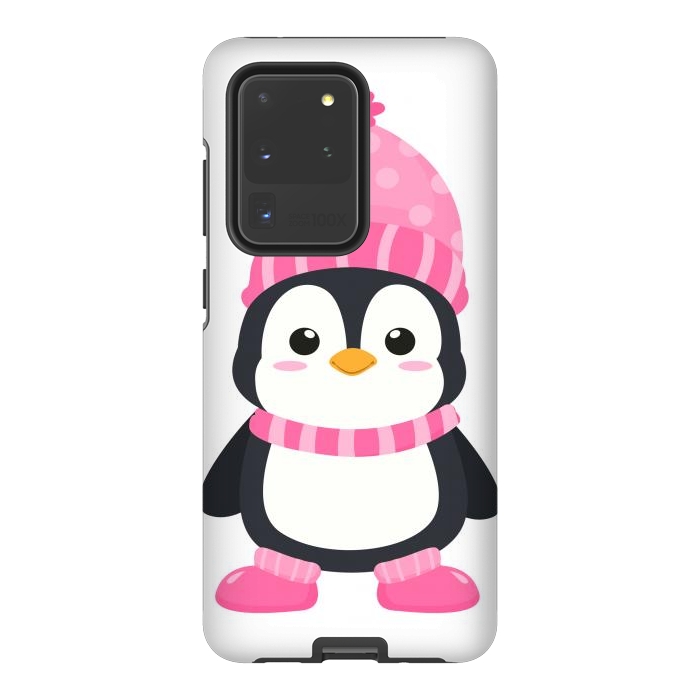 Galaxy S20 Ultra StrongFit cute pink penguin  by haroulita