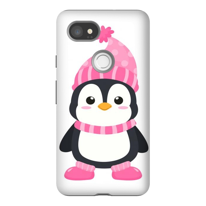 Pixel 2XL StrongFit cute pink penguin  by haroulita