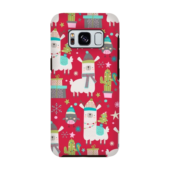 Galaxy S8 StrongFit cute christmas llama by haroulita