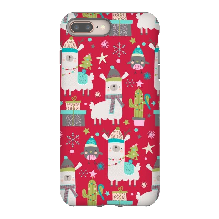 iPhone 8 plus StrongFit cute christmas llama by haroulita
