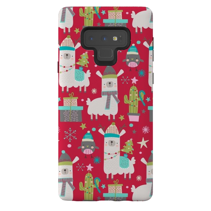 Galaxy Note 9 StrongFit cute christmas llama by haroulita