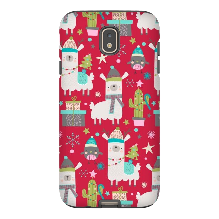 Galaxy J7 StrongFit cute christmas llama by haroulita