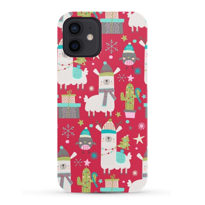 iPhone 12 SlimFit cute christmas llama por haroulita