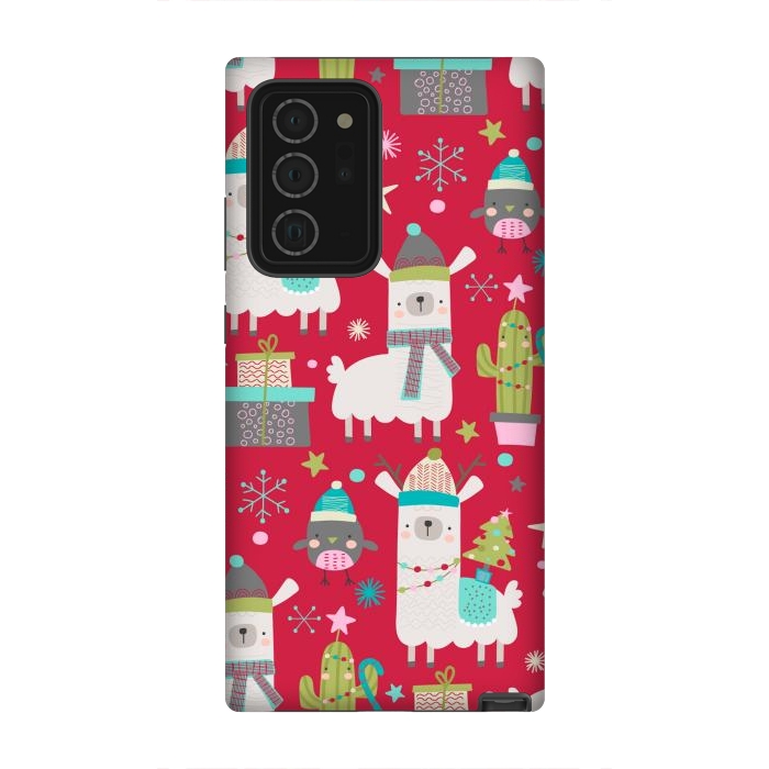 Galaxy Note 20 Ultra StrongFit cute christmas llama by haroulita