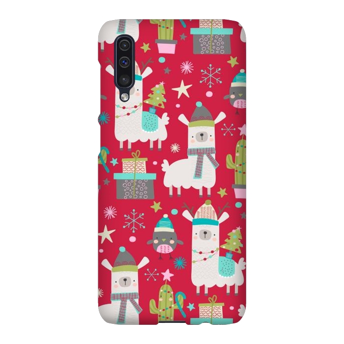 Galaxy A50 SlimFit cute christmas llama by haroulita