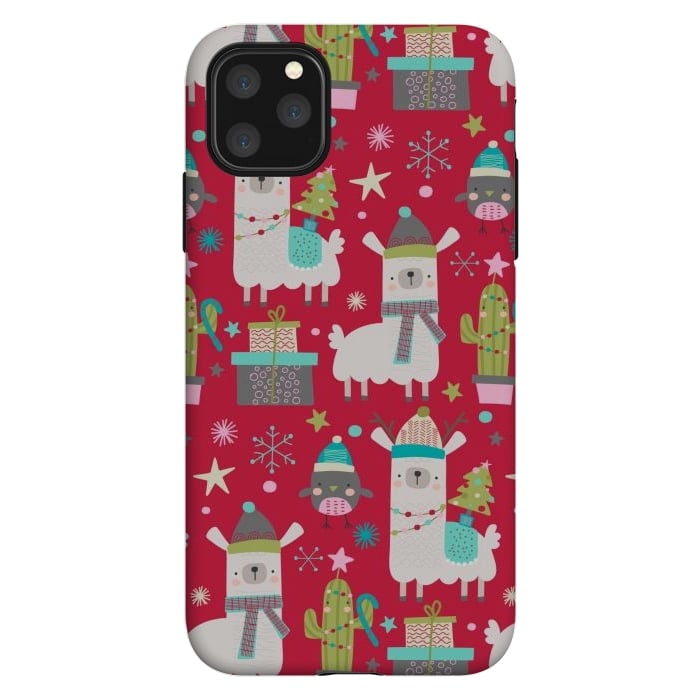 iPhone 11 Pro Max StrongFit cute christmas llama by haroulita