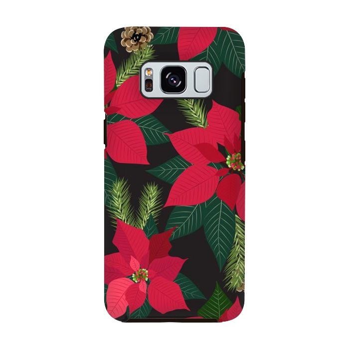 Galaxy S8 StrongFit Christmas poinsetta flowers by haroulita