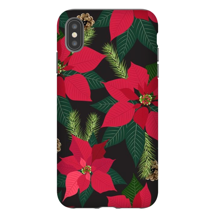 iPhone Xs Max StrongFit Christmas poinsetta flowers by haroulita