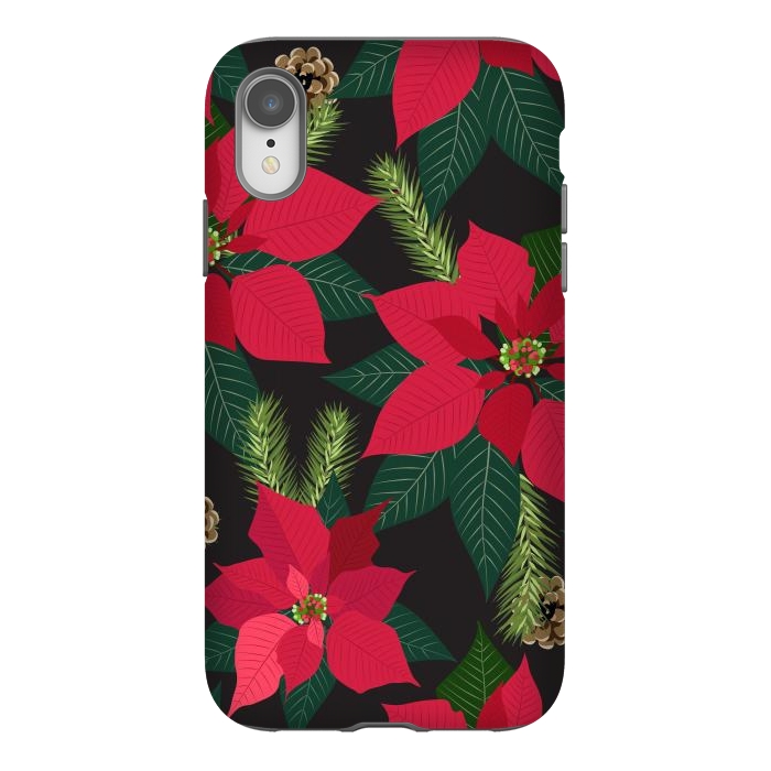 iPhone Xr StrongFit Christmas poinsetta flowers by haroulita