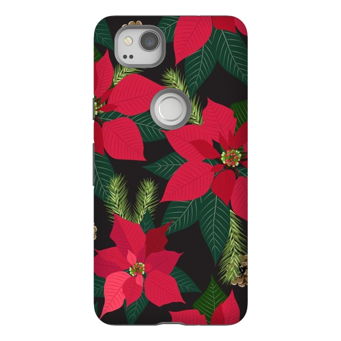 Pixel 2 StrongFit Christmas poinsetta flowers by haroulita