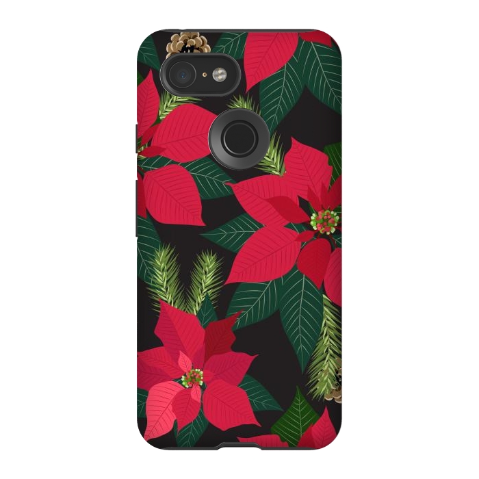 Pixel 3 StrongFit Christmas poinsetta flowers by haroulita