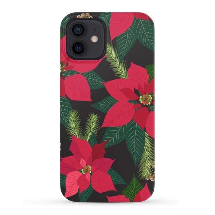 iPhone 12 SlimFit Christmas poinsetta flowers por haroulita