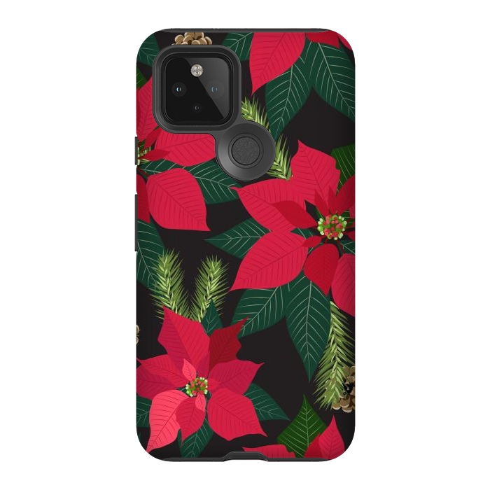 Pixel 5 StrongFit Christmas poinsetta flowers by haroulita