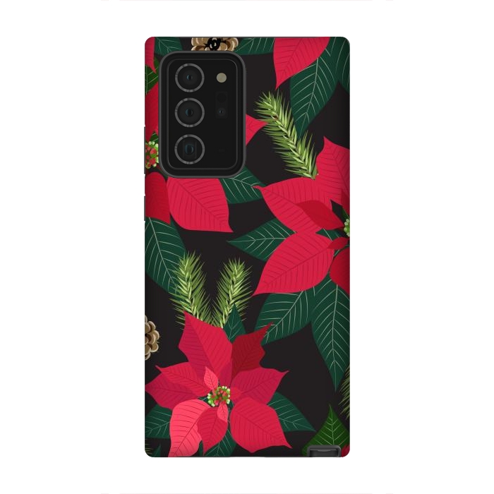 Galaxy Note 20 Ultra StrongFit Christmas poinsetta flowers by haroulita
