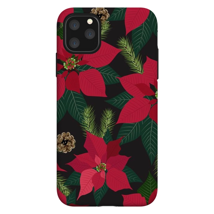 iPhone 11 Pro Max StrongFit Christmas poinsetta flowers by haroulita
