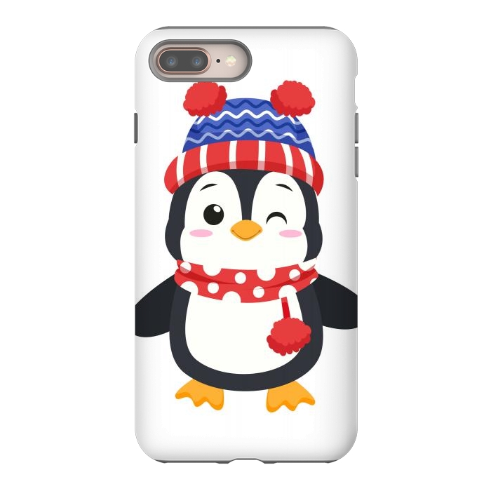 iPhone 7 plus StrongFit adorable penguin with winter clothes by haroulita