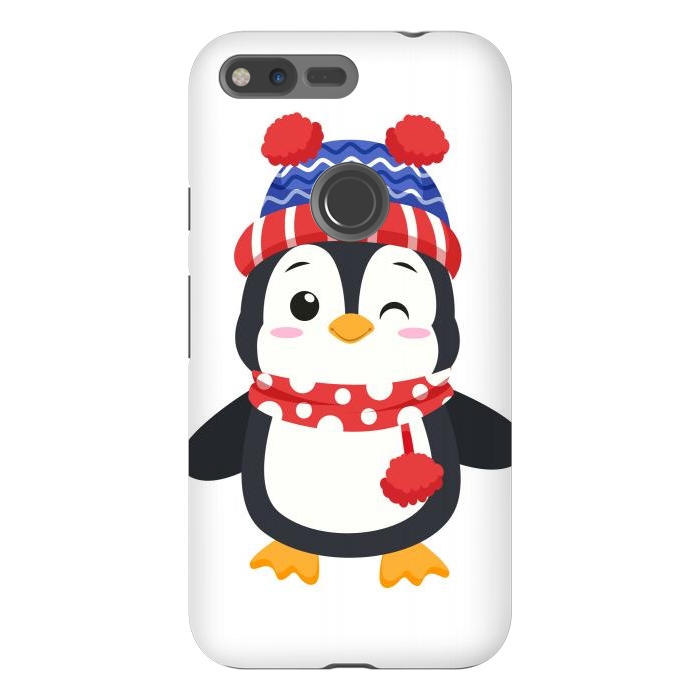 Pixel XL StrongFit adorable penguin with winter clothes by haroulita