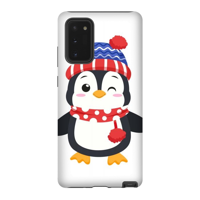 Galaxy Note 20 StrongFit adorable penguin with winter clothes by haroulita
