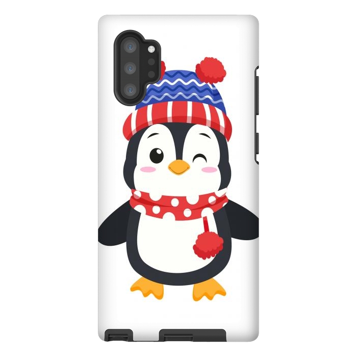 Galaxy Note 10 plus StrongFit adorable penguin with winter clothes by haroulita