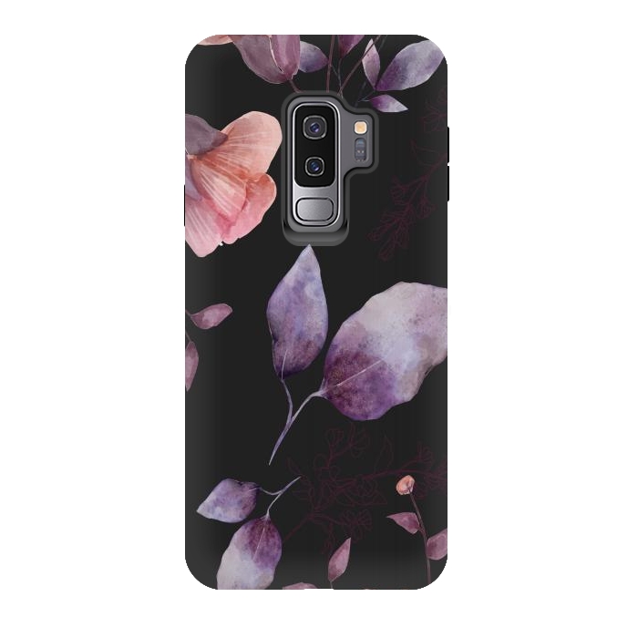 Galaxy S9 plus StrongFit rose gray flowers by haroulita