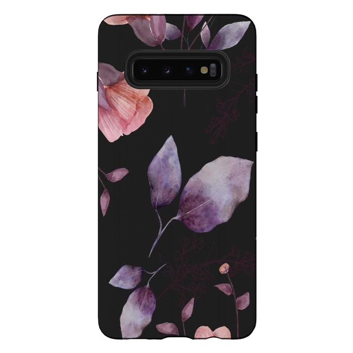 Galaxy S10 plus StrongFit rose gray flowers by haroulita