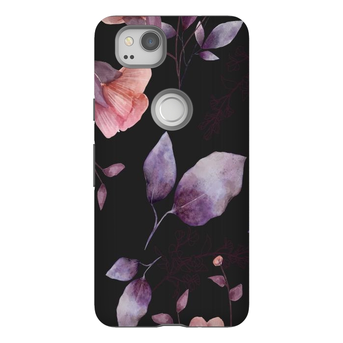 Pixel 2 StrongFit rose gray flowers by haroulita