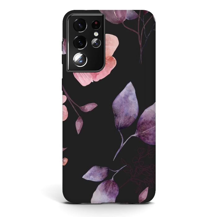 Galaxy S21 ultra StrongFit rose gray flowers by haroulita