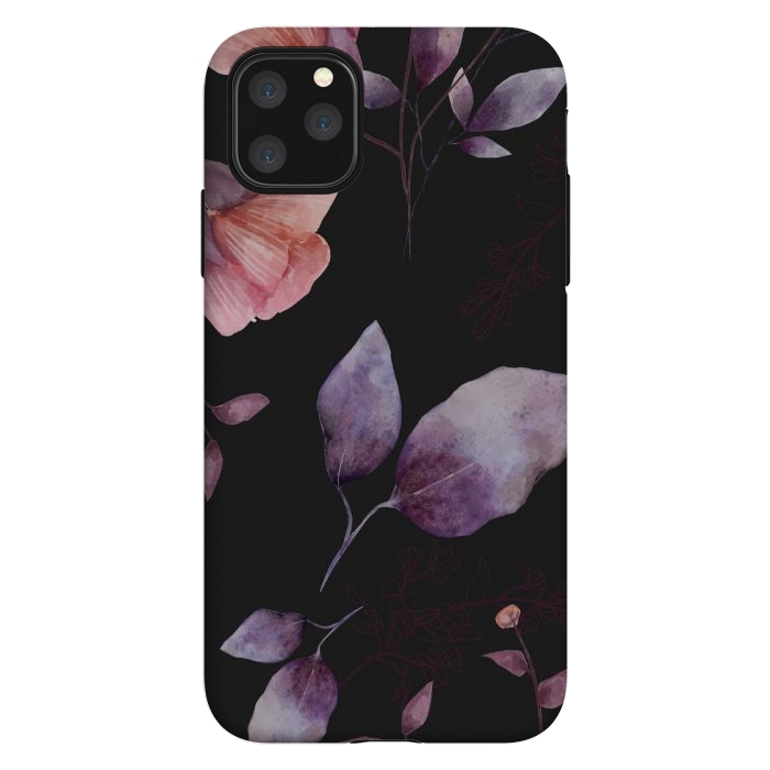 iPhone 11 Pro Max StrongFit rose gray flowers by haroulita