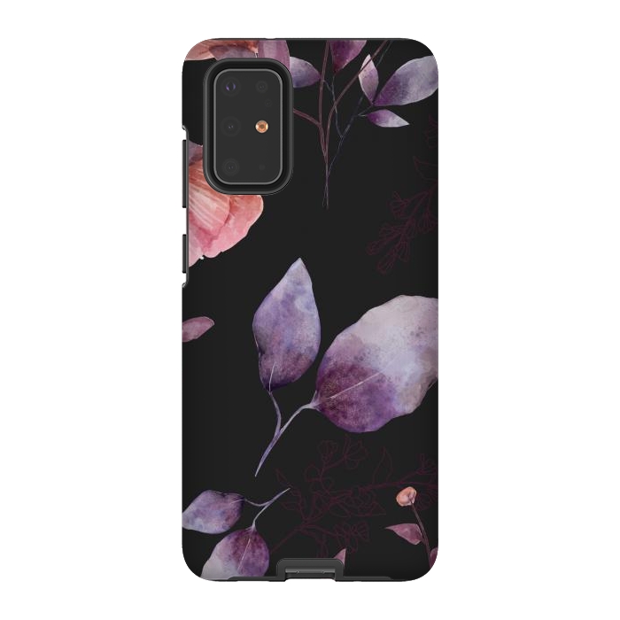 Galaxy S20 Plus StrongFit rose gray flowers by haroulita