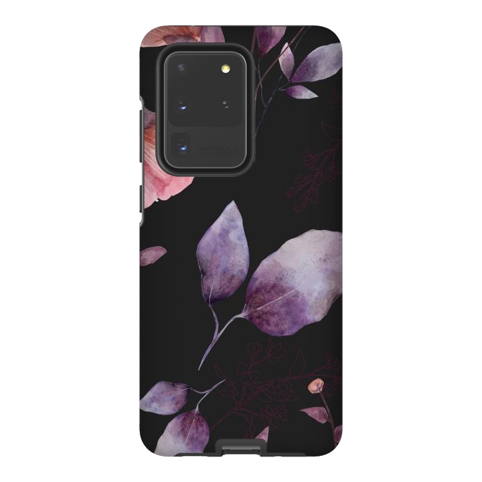 Galaxy S20 Ultra StrongFit rose gray flowers by haroulita