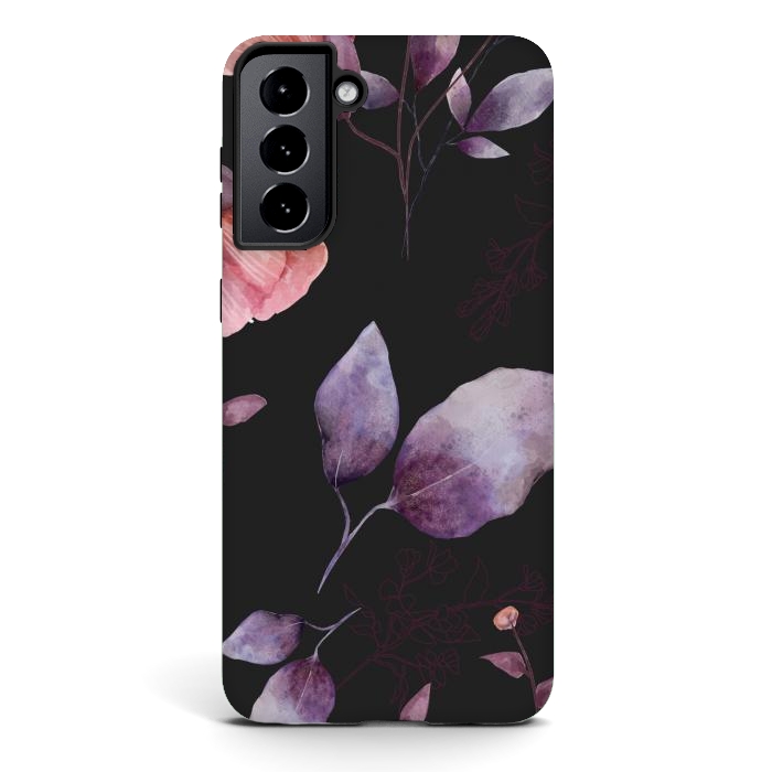 Galaxy S21 StrongFit rose gray flowers by haroulita