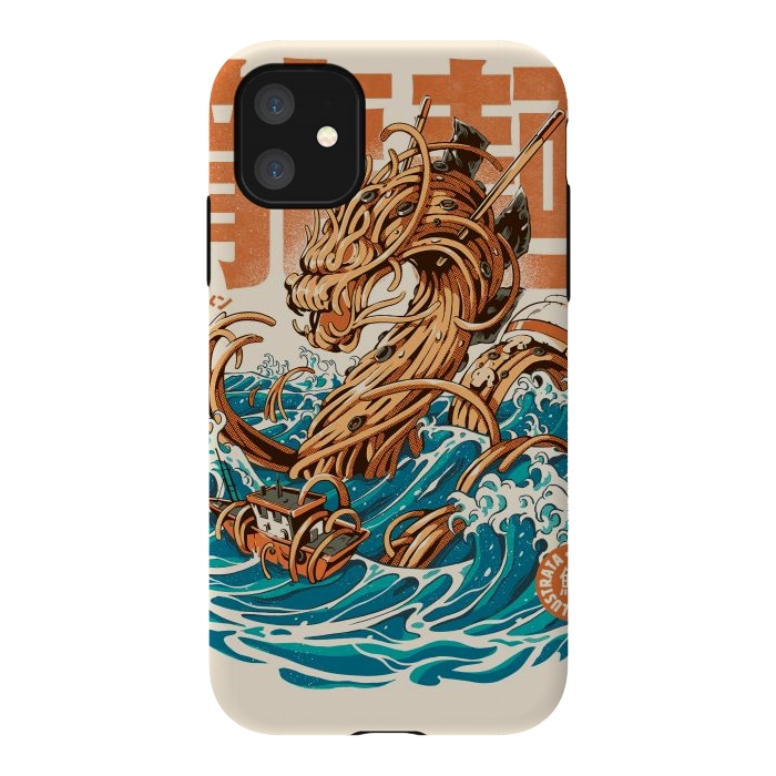iPhone 11 StrongFit Great Ramen Dragon off Kanagawa by Ilustrata