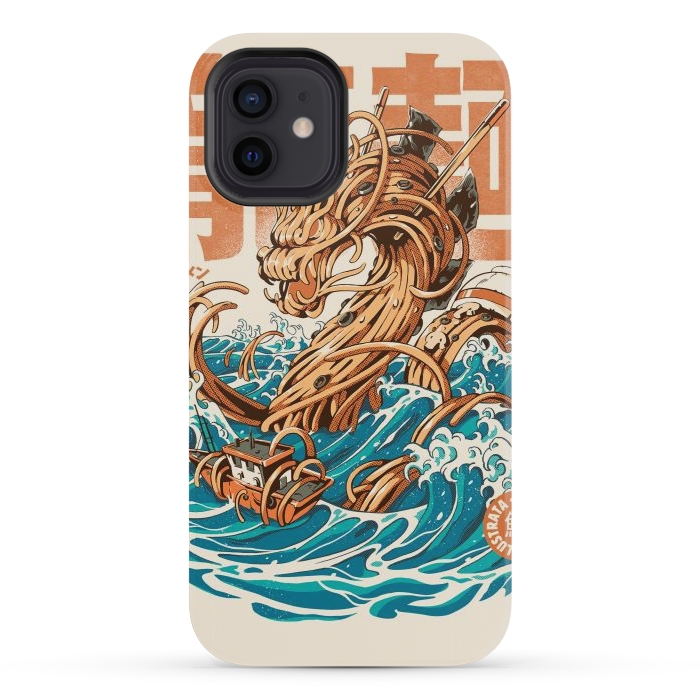 iPhone 12 mini StrongFit Great Ramen Dragon off Kanagawa by Ilustrata