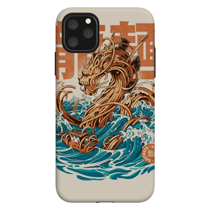 iPhone 11 Pro Max StrongFit Great Ramen Dragon off Kanagawa by Ilustrata