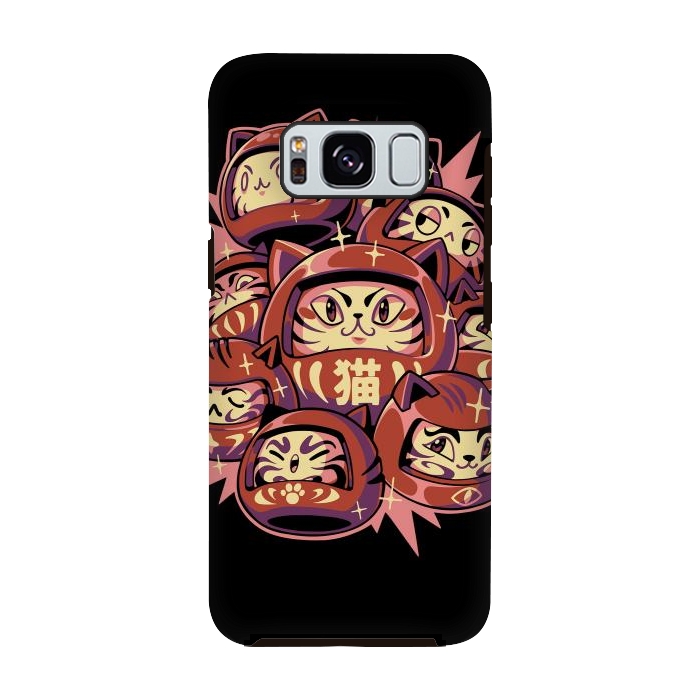 Galaxy S8 StrongFit Daruma Cats by Ilustrata