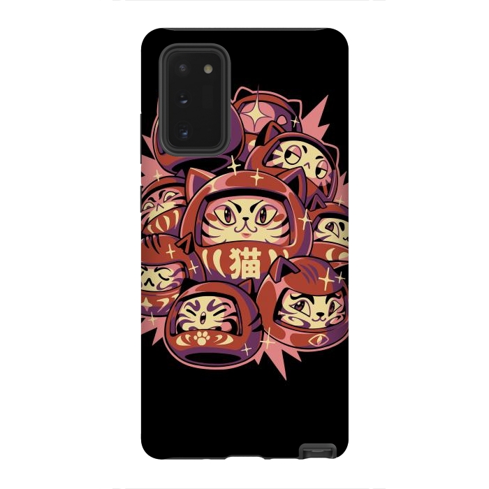 Galaxy Note 20 StrongFit Daruma Cats by Ilustrata