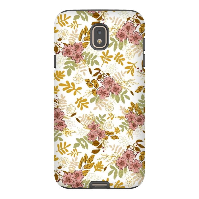 Galaxy J7 StrongFit Autumnal Florals in Pink and Mustard by Paula Ohreen