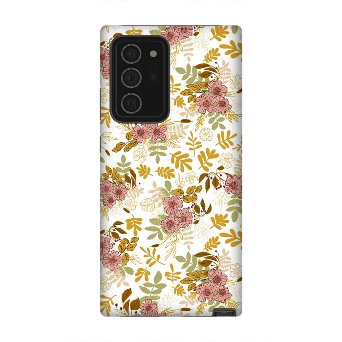 Galaxy Note 20 Ultra StrongFit Autumnal Florals in Pink and Mustard by Paula Ohreen