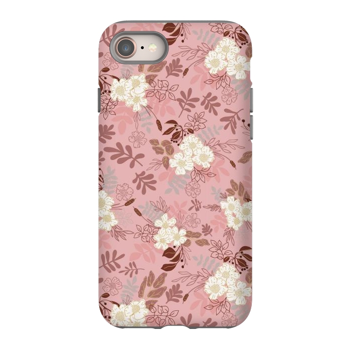 iPhone SE StrongFit Autumnal Florals in Pink and White by Paula Ohreen