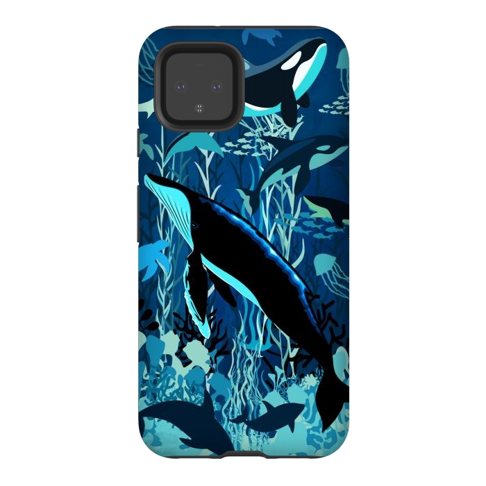 Pixel 4 StrongFit Sealife Blue Shades Dream Underwater Scenery by BluedarkArt