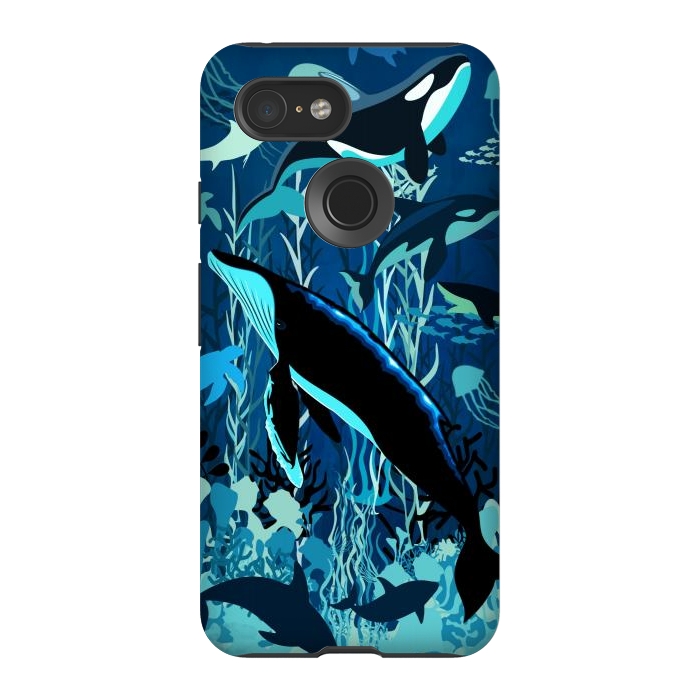 Pixel 3 StrongFit Sealife Blue Shades Dream Underwater Scenery by BluedarkArt