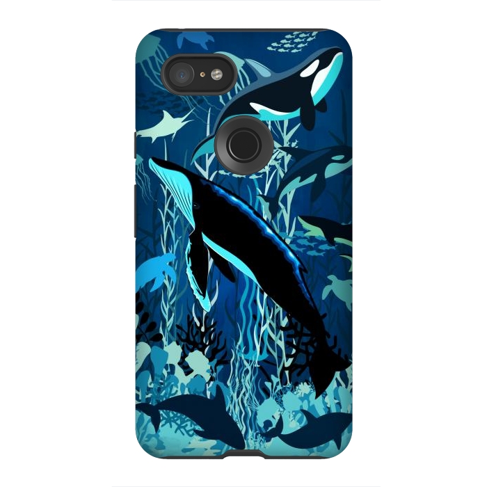 Pixel 3XL StrongFit Sealife Blue Shades Dream Underwater Scenery by BluedarkArt