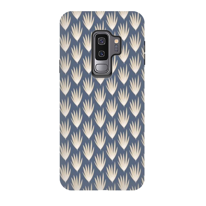 Galaxy S9 plus StrongFit Palm leaf pattern by Nina Leth