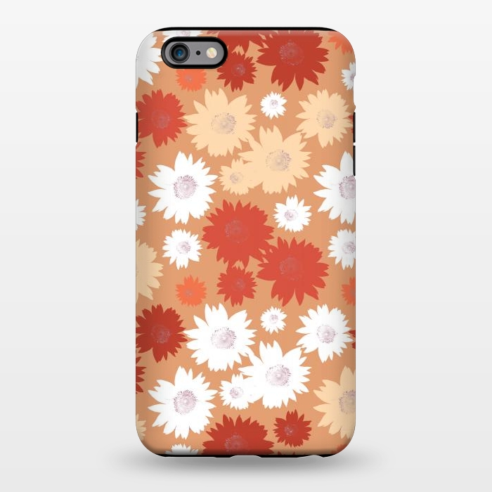 iPhone 6/6s plus StrongFit Retro flowers - graphic orange beige petals by Oana 